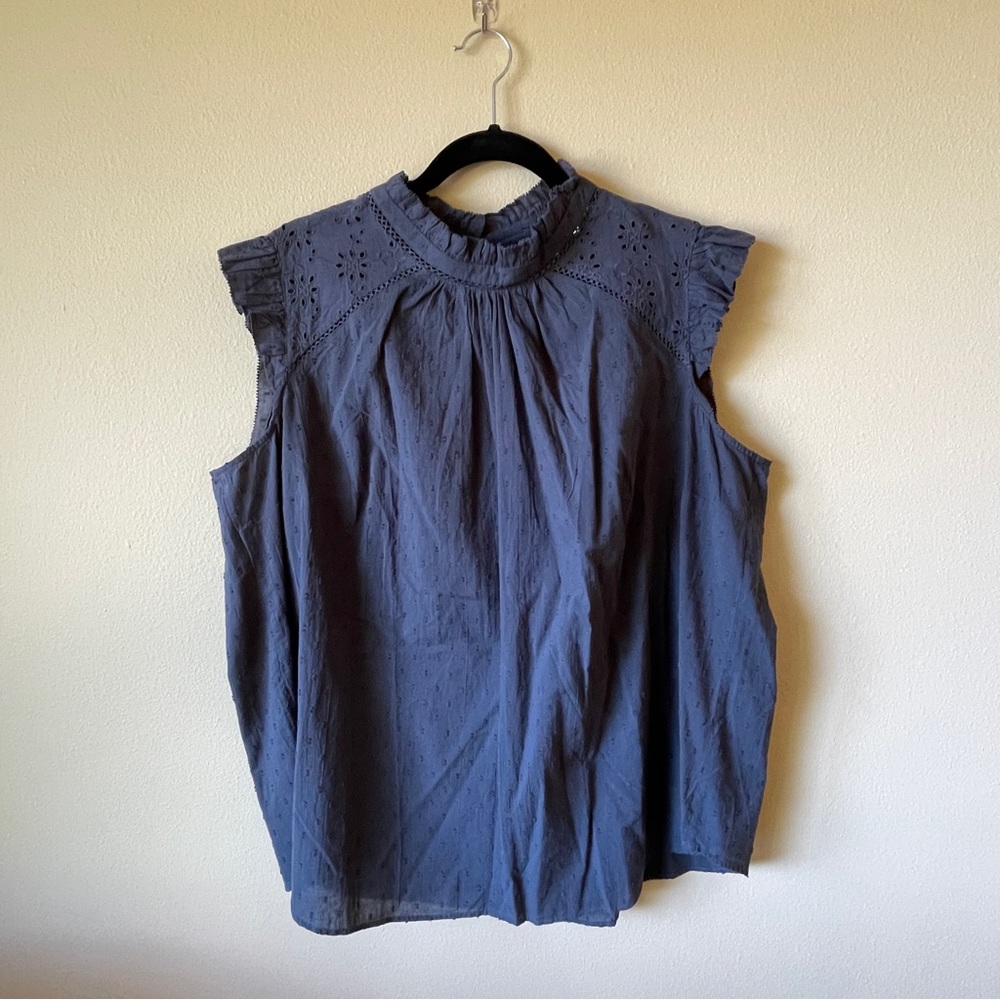Loft Plus Sleeveless Top High Neckline Size 18 Navy NWT